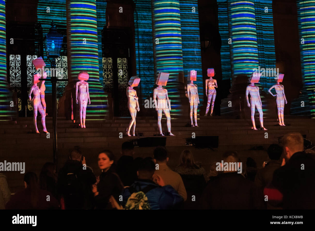 6th Oct 2017, Leeds Night Light, a magical celebration of light and colour, this the 13th year of Light Night Leeds. Stock Photo