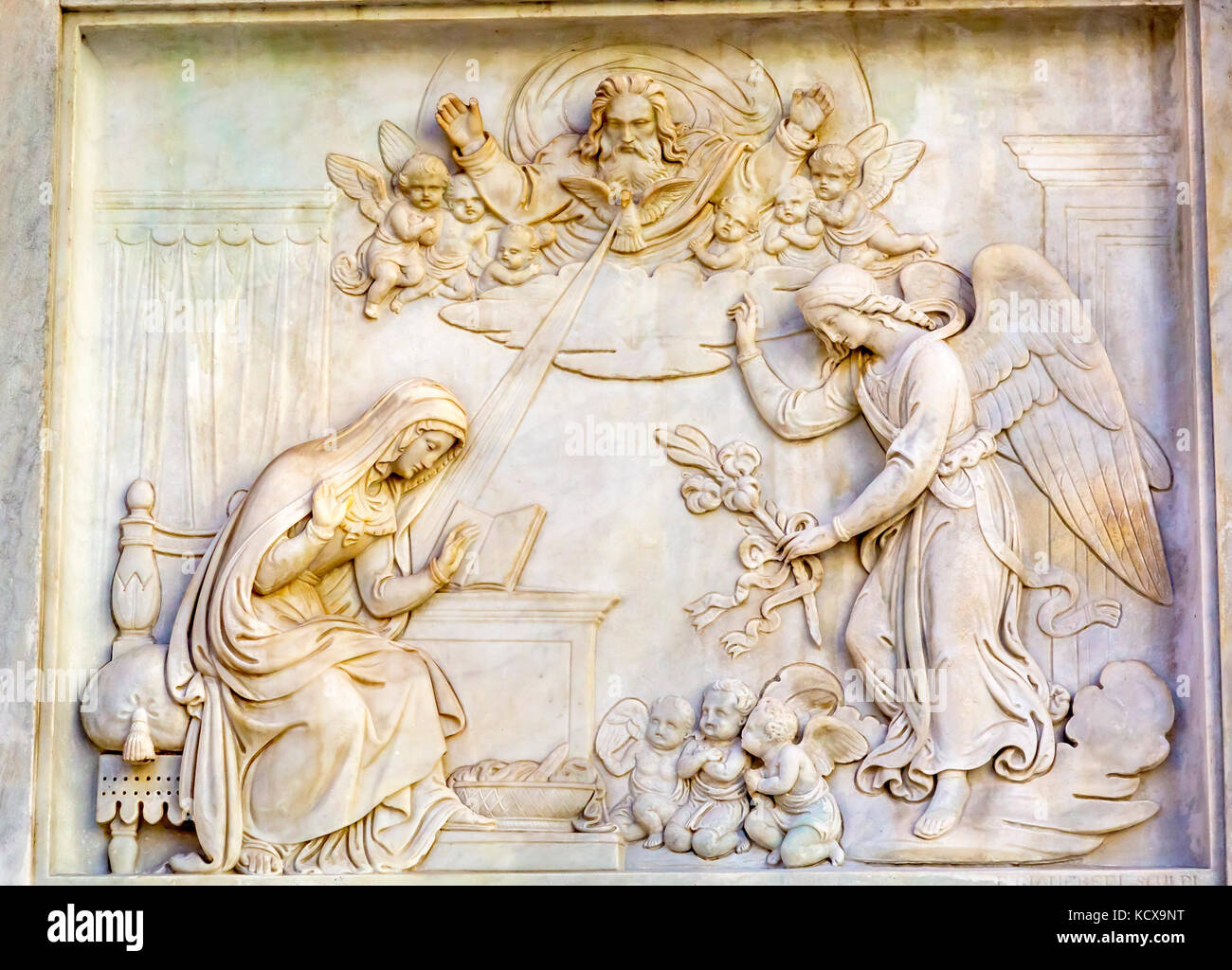 Annunciation Virgin Mary Statue Immaculate Conception Column Colonna