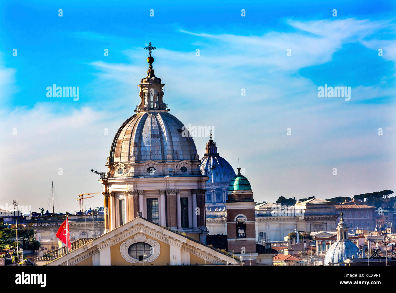 Churches Domes Vatican Cityscape Rome Italy Stock Photo - Alamy