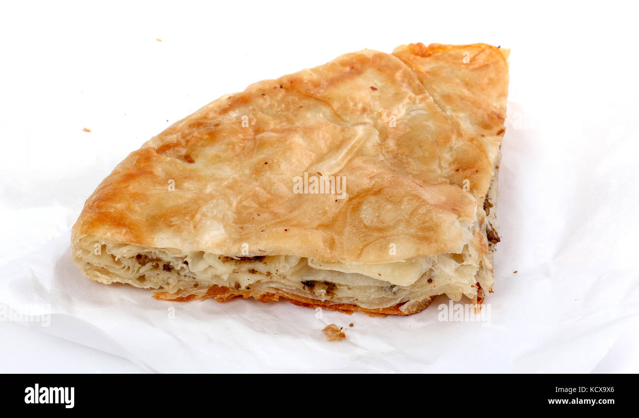 picture of a Burek with meat , a traditional Balkan food Stock Photo ...