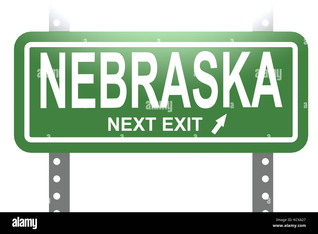 Nebraska green sign board isolated image with hi-res rendered artwork ...
