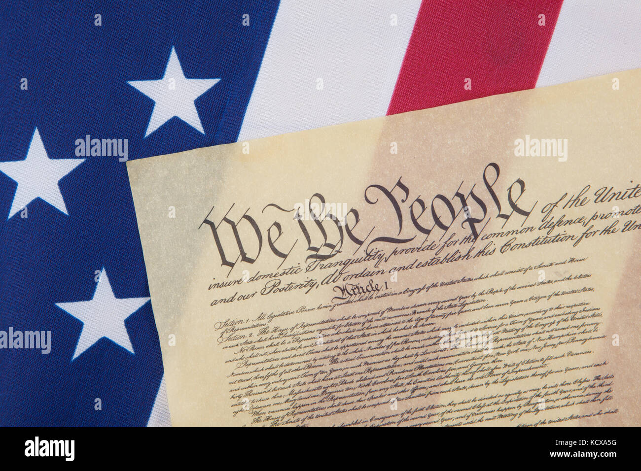 Close up of the U.S. Constitution document with "We the People" on an