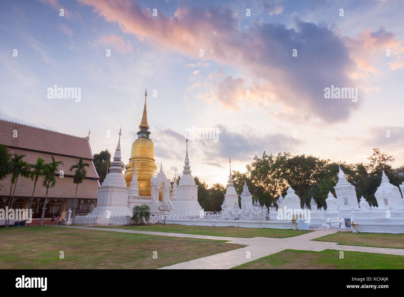 Suan dok temple  beautiful temple in chiangmai,Thailand Stock Photo