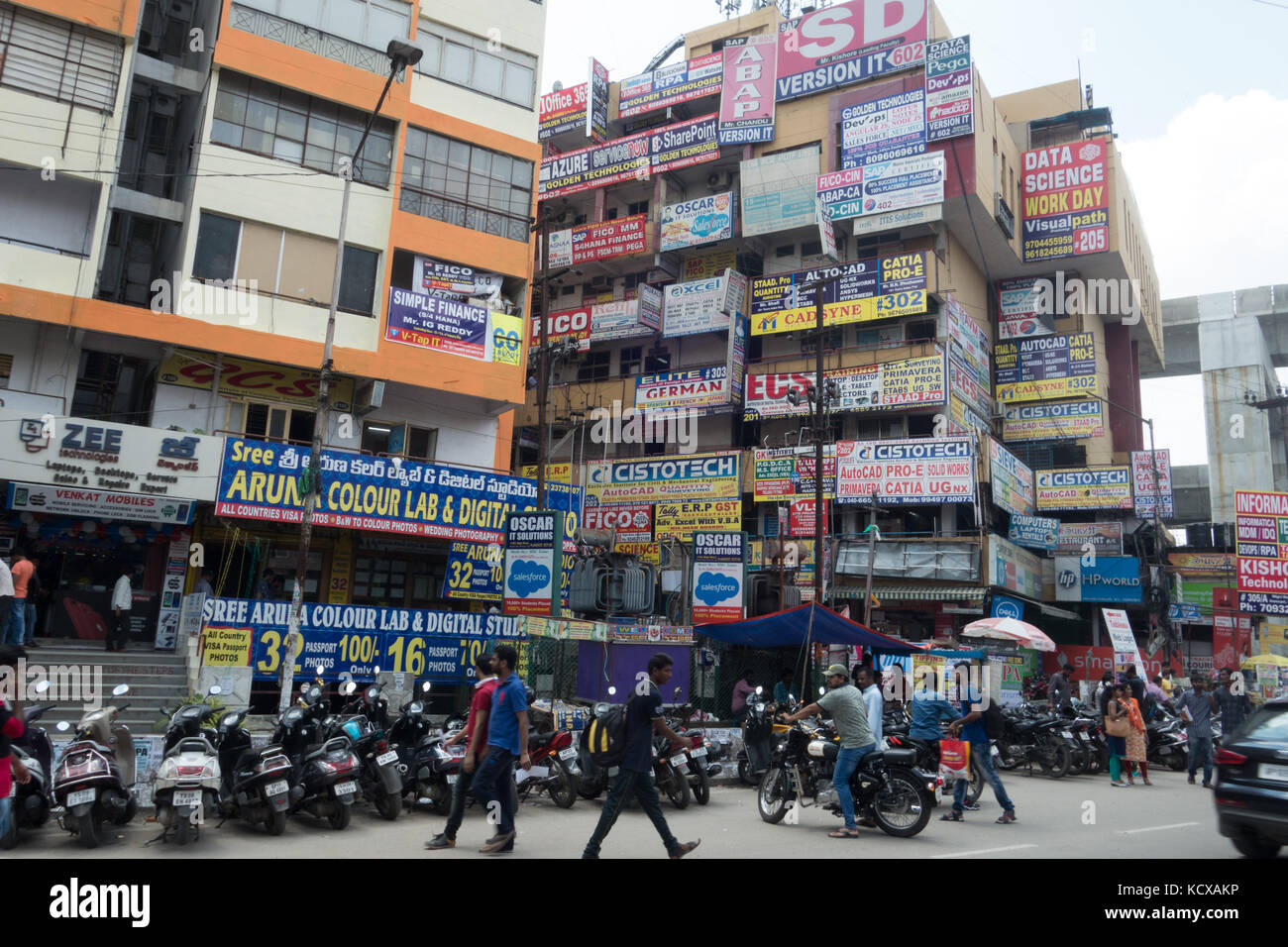 Hyderabadindia 07th October2017a View Of Ameerpet Street Known For KCXAKP 