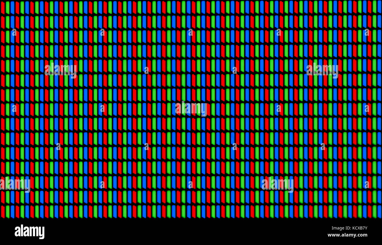RGB Led Diodes of a Computer Screen / Pixels Macro Stock Photo