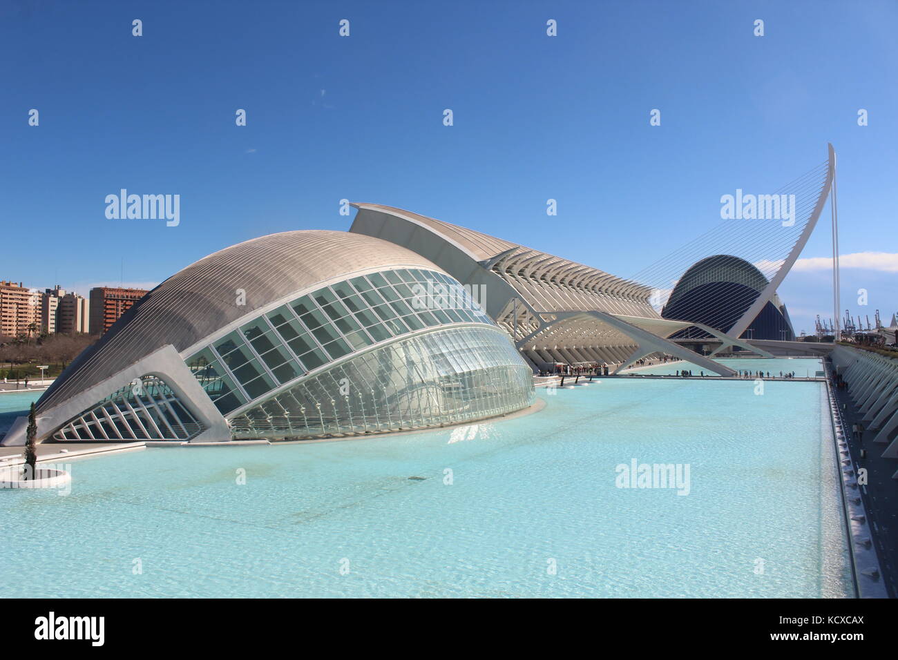 Ciudad de las Artes y las Ciencias. The Science Park in Valencia, Designed by Calatrava. Stock Photo