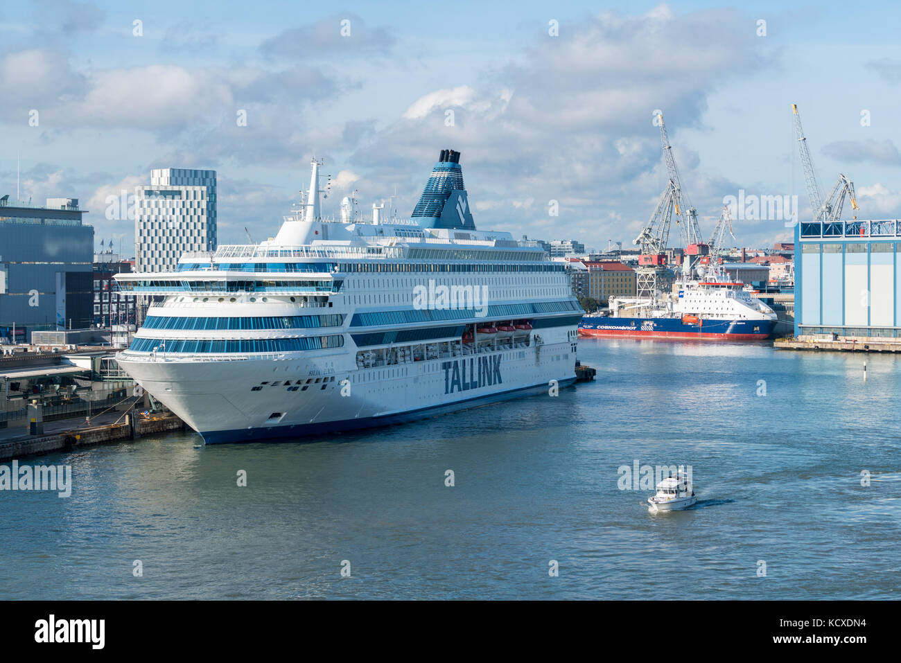 Tallink ferry ship Silja Europa in Helsinki Stock Photo