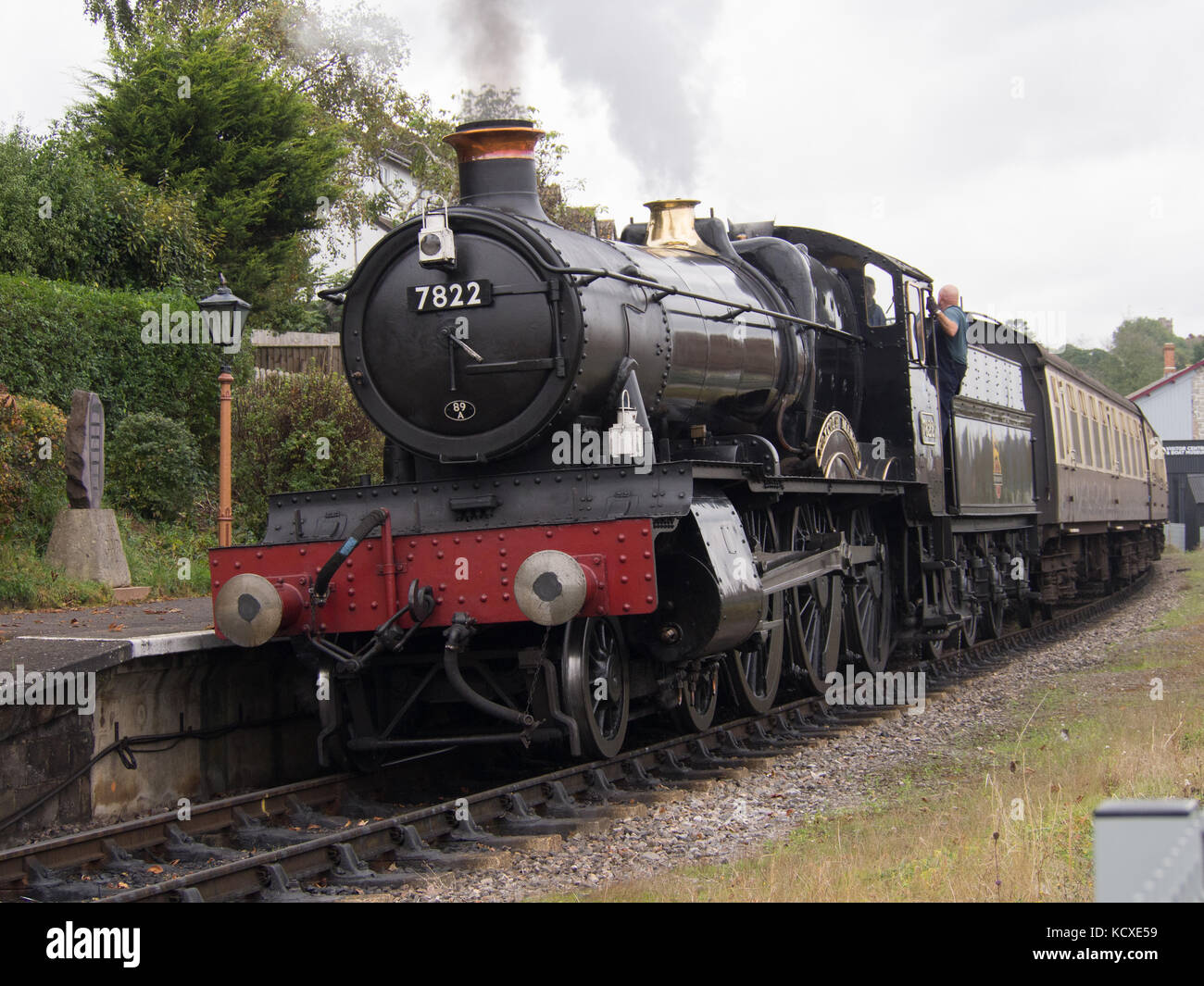 Steam Locomotive in Watchet Station, on the West Somerset Railway Stock Photo