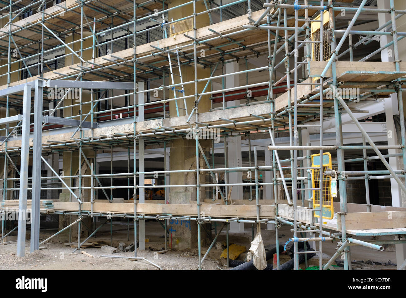 Scaffolding on city centre building, Sheffield, UK Stock Photo - Alamy
