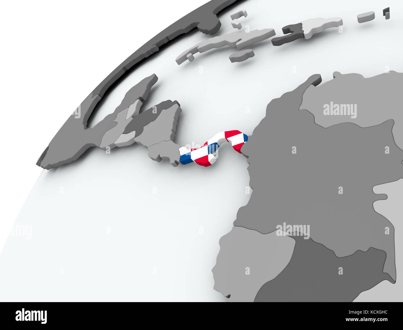Panama with embedded flag on globe. 3D illustration Stock Photo - Alamy