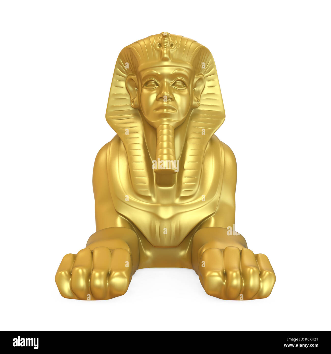 Golden Egyptian Sphinx Statue Isolated Stock Photo Alamy