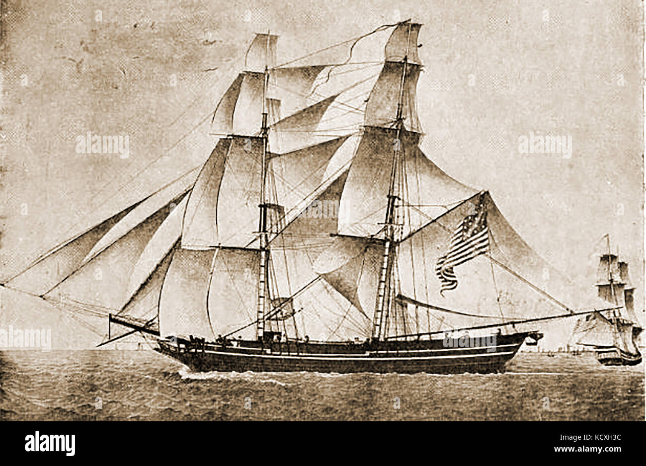 1805 - The US Brig ELIZA owned by Brown & Ives of Providence, Rhode Island Stock Photo