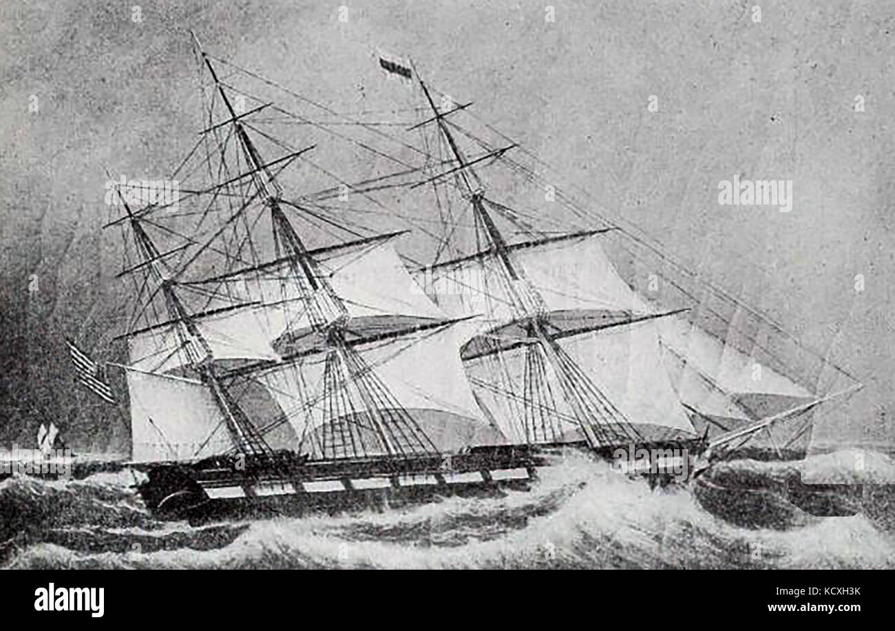 The 426 ton US ship CARTHAGE that was built in Salem 1837 Stock Photo