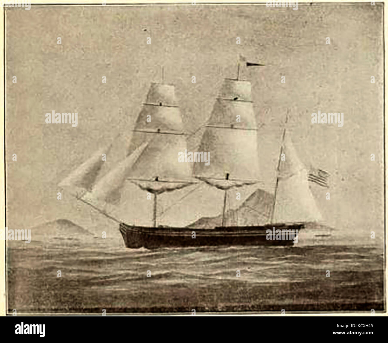 The 374 ton US Bark CYNTHIA. Built Haverhill 1833 and sailed to China Stock  Photo - Alamy