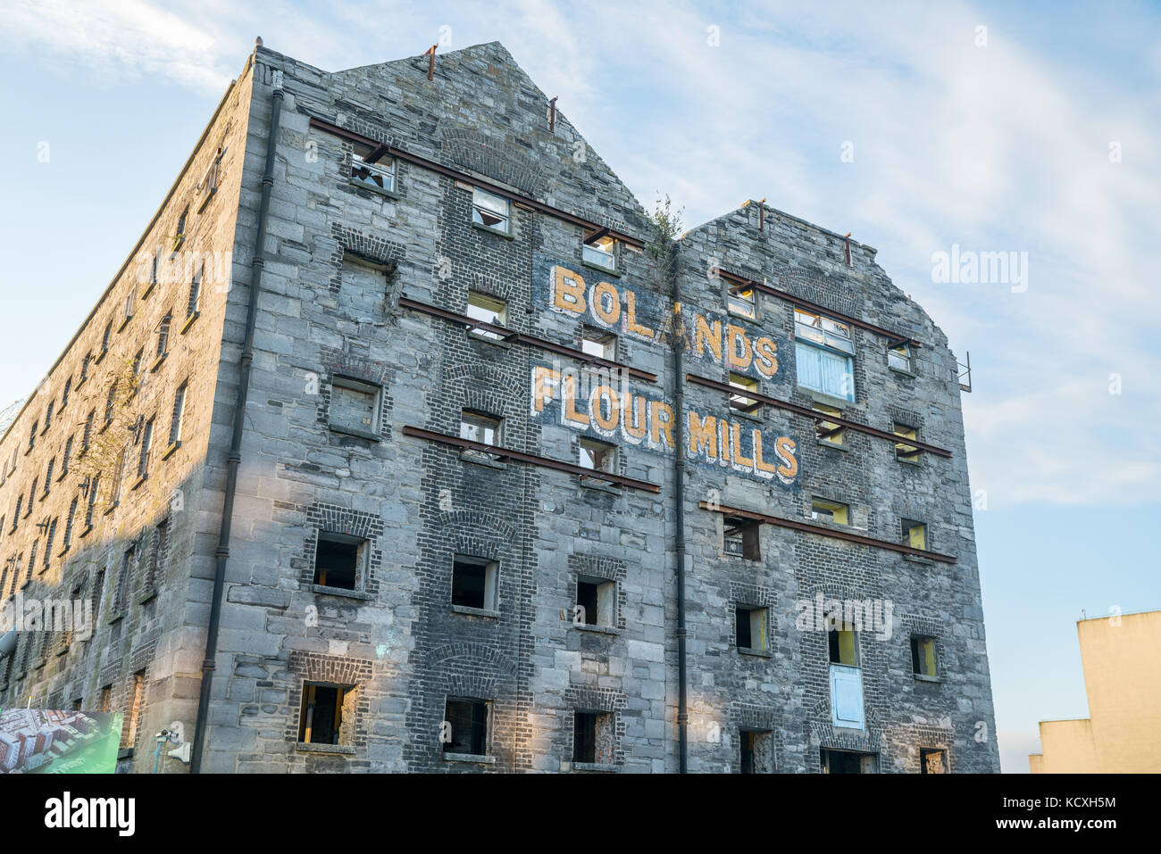 DUBLIN, IRELAND AUGUST 9, 2017; Old building shell with original