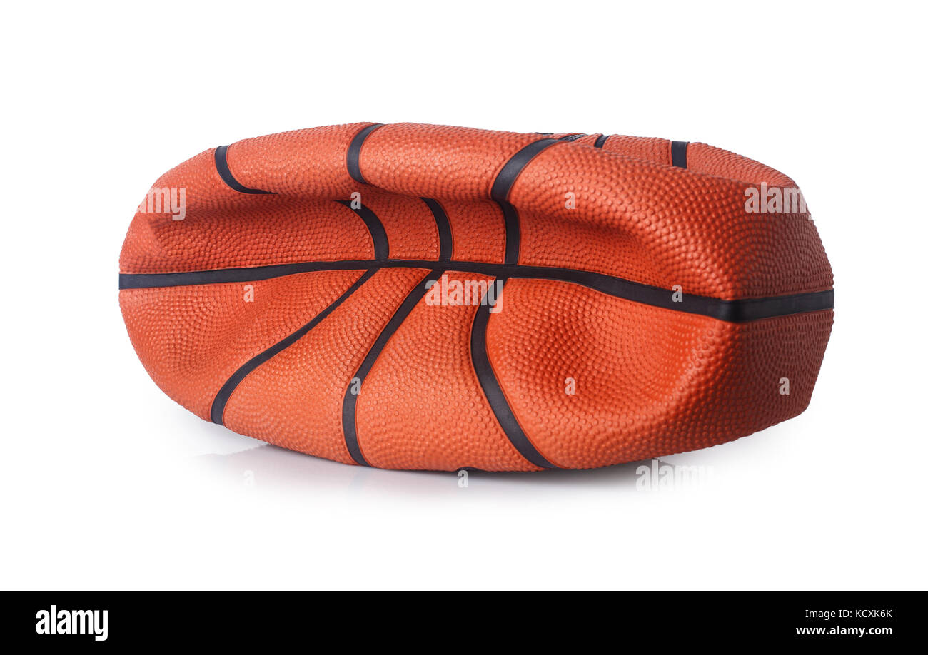 deflated basketball ball Stock Photo
