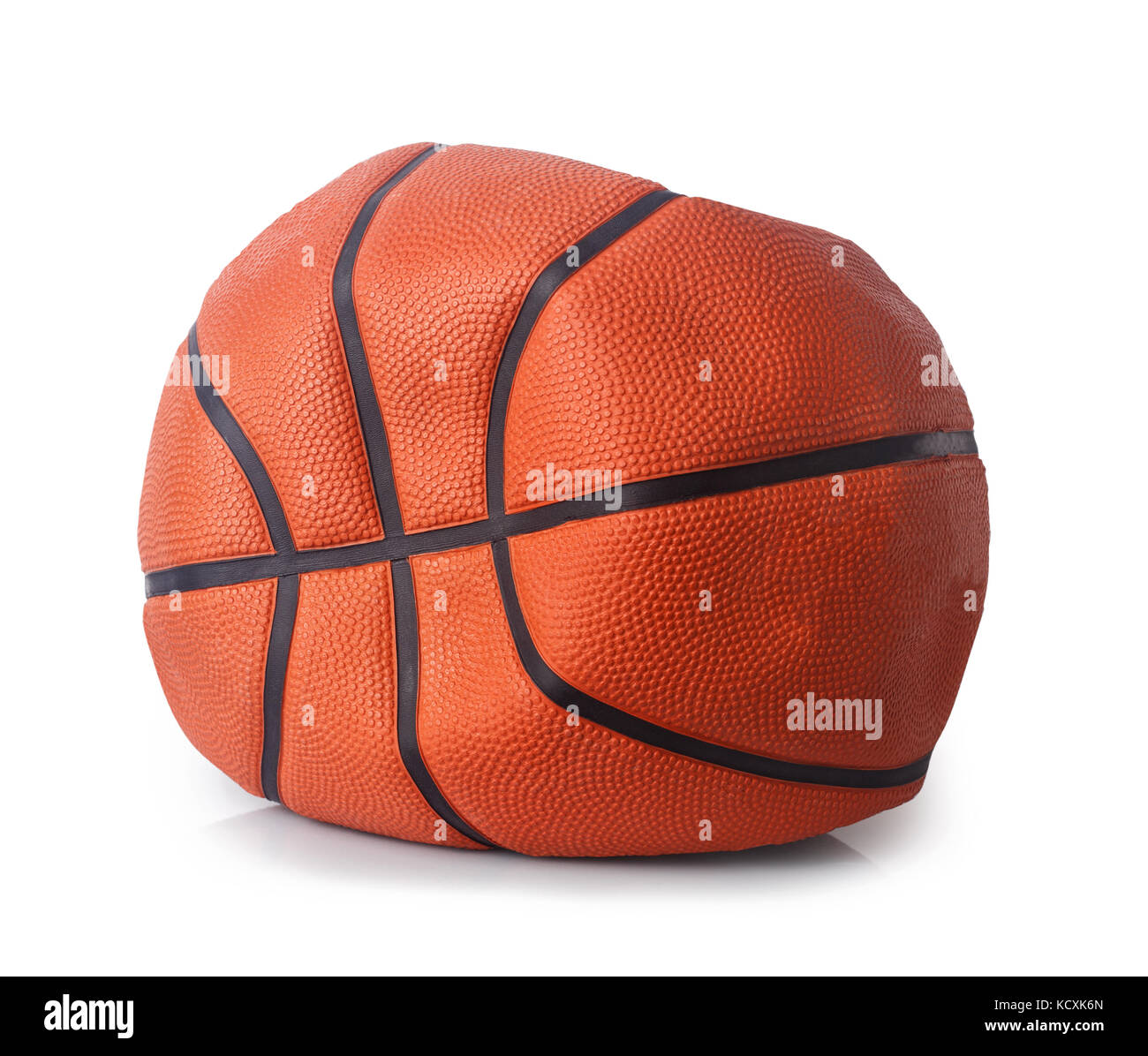 deflated basketball ball Stock Photo