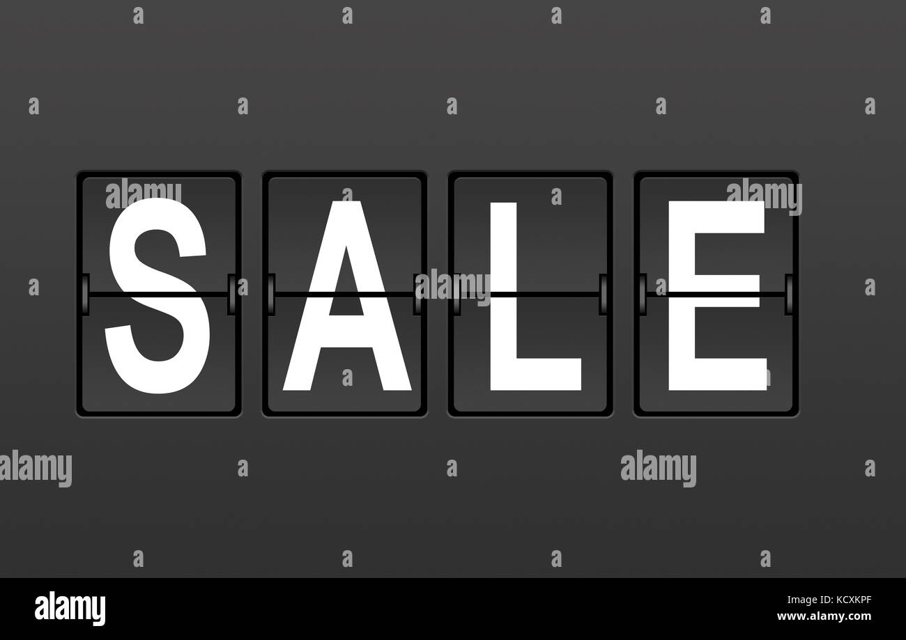 Sale Sign on the Split-Flap Display Stock Photo