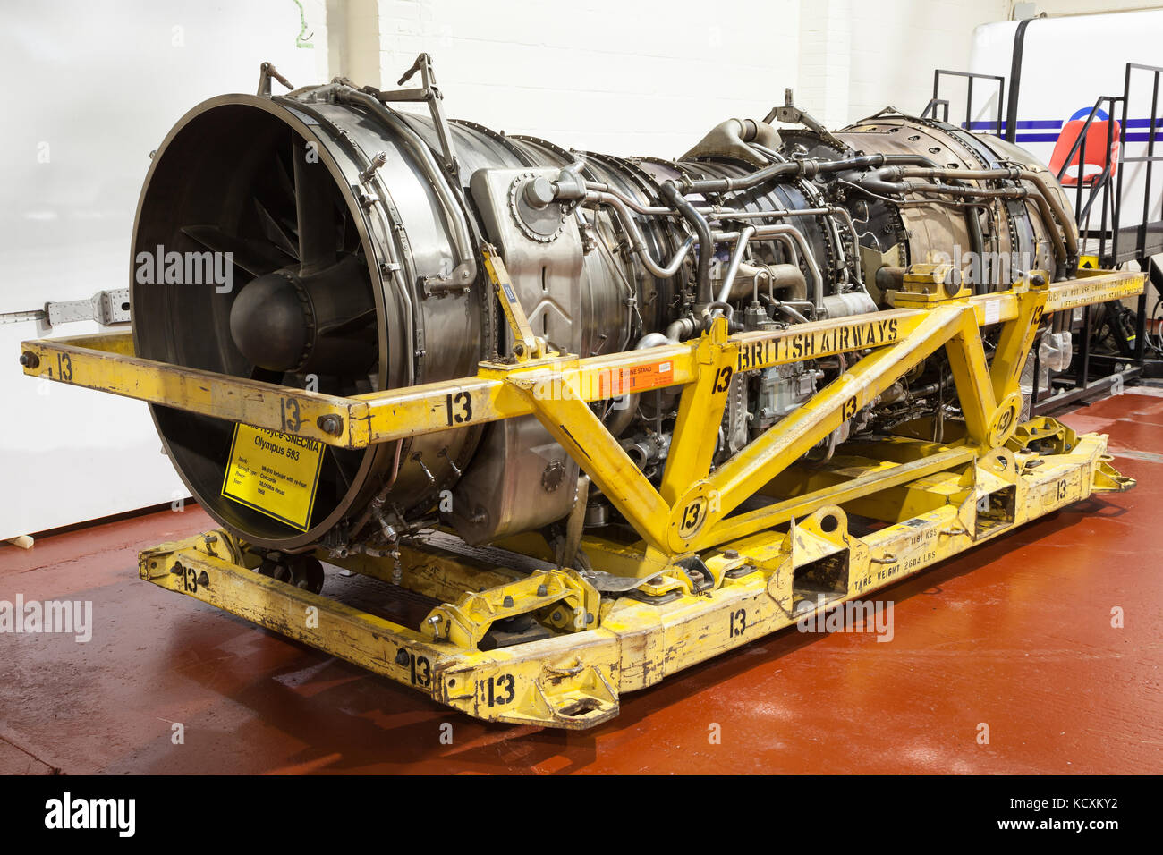 A Rolls-Royce/SNECMA Olympus 593 engine at the Yorkshire Air Museum,  Elvington, England. This was the engine that powered Concorde Stock Photo -  Alamy