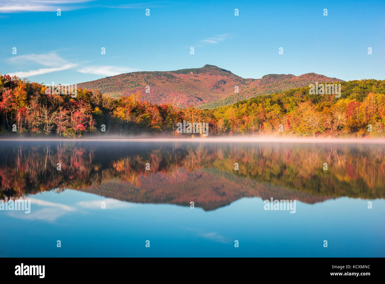 Grandfather Mountain, North Carolina, USA on Price Lake in autumn Stock