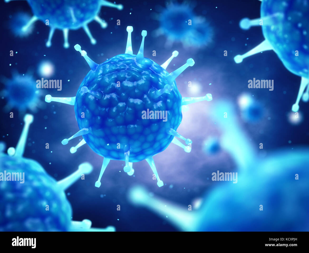 Viruses causing infectious disease , Global pandemic virus Stock Photo