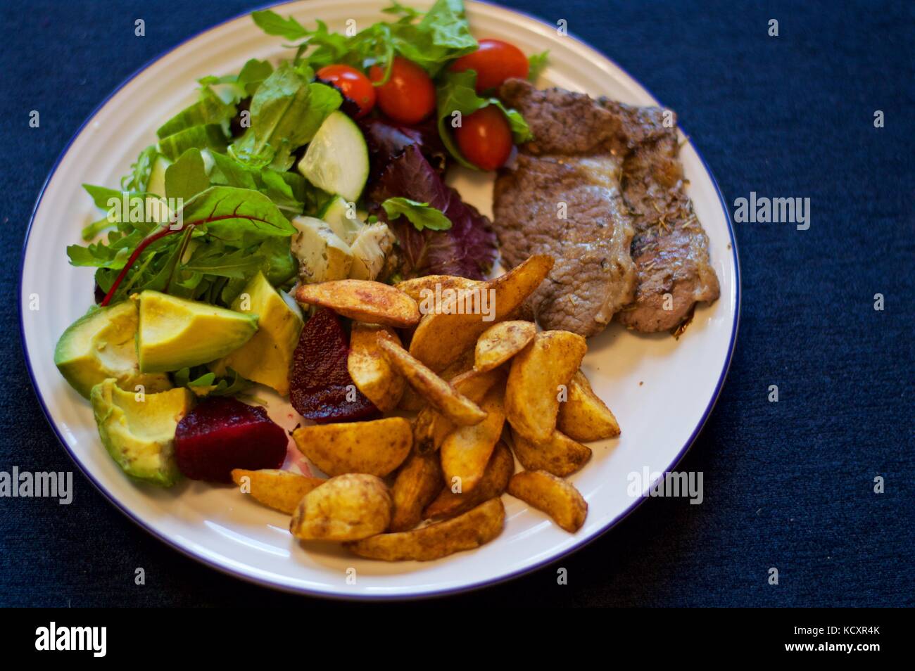Steak and salad dinner Stock Photo - Alamy