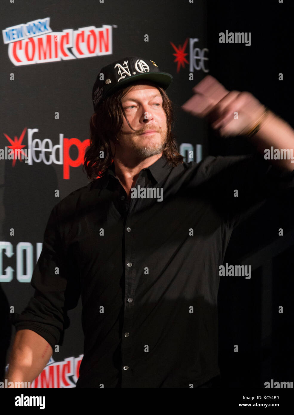 New York, United States. 07th Oct, 2017.  Norman Reedus attends The Walking Dead panel at The Theater at Madison Square Garden during Comic Con 2017 Credit: lev radin/Alamy Live News Stock Photo