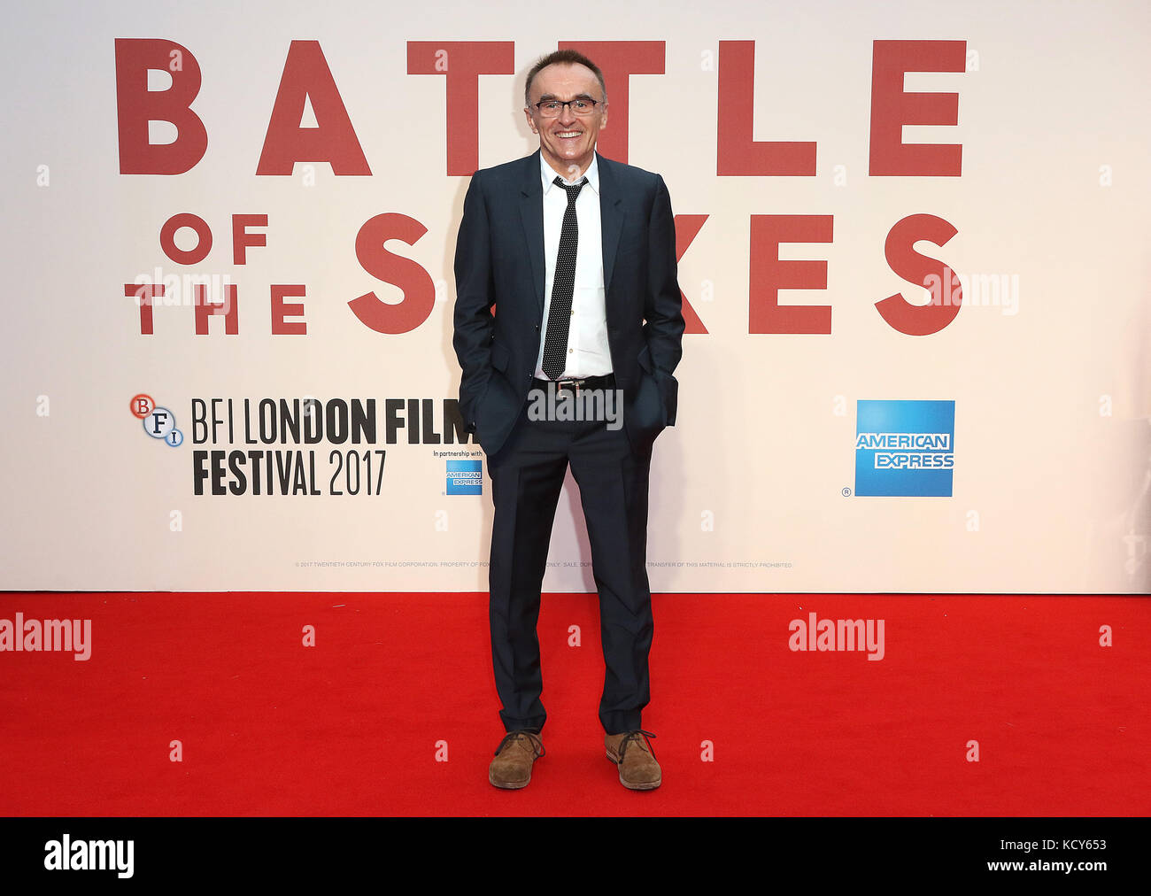 London, UK. 7th October, 2017. Danny Boyle, Battle of the Sexes - BFI LFF European Premiere, Leicester Square, London UK, 07 October 2017, Photo by Richard Goldschmidt Credit: Rich Gold/Alamy Live News Stock Photo