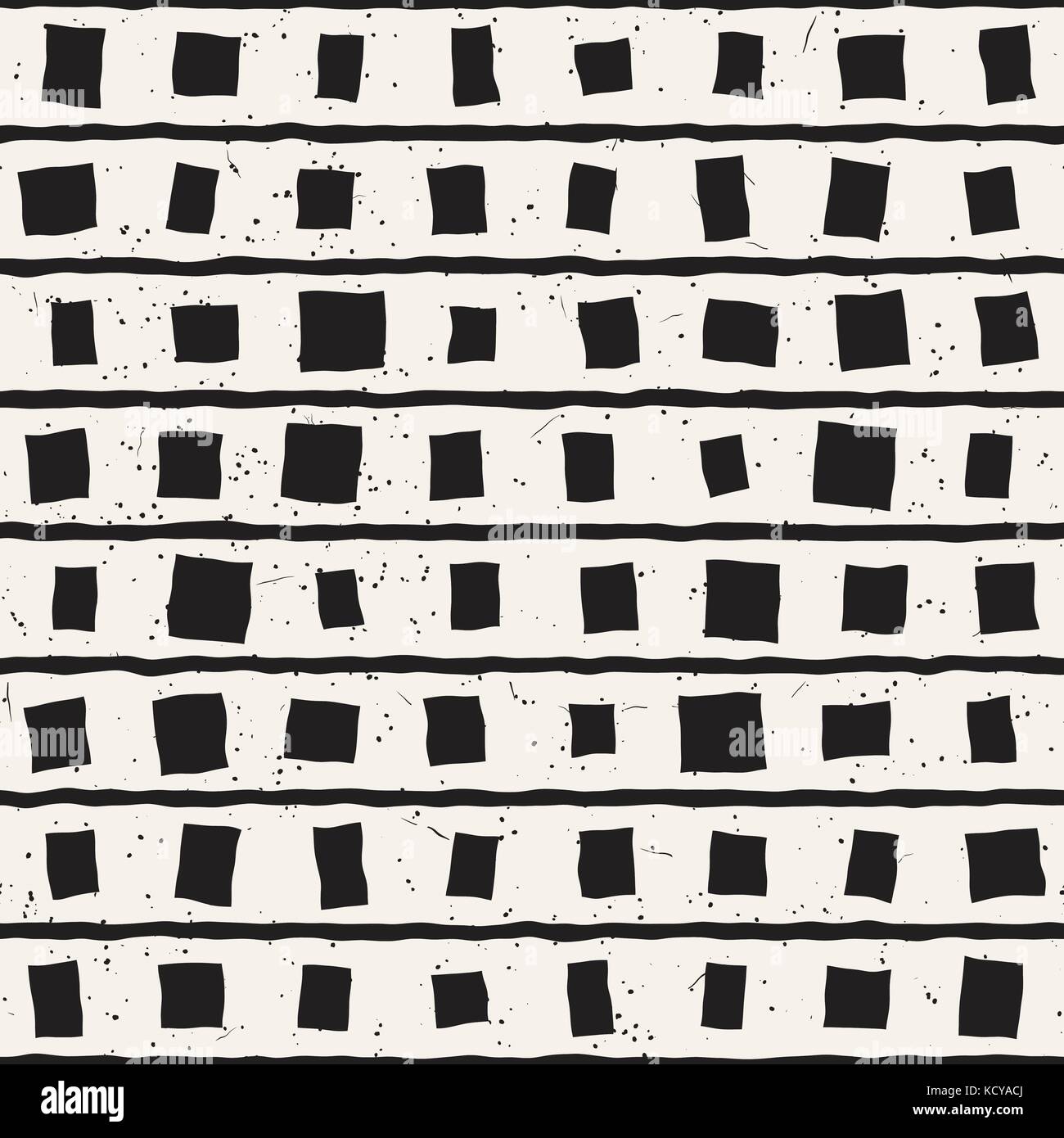 Hand drawn style ethnic seamless pattern. Abstract geometric shapes ...