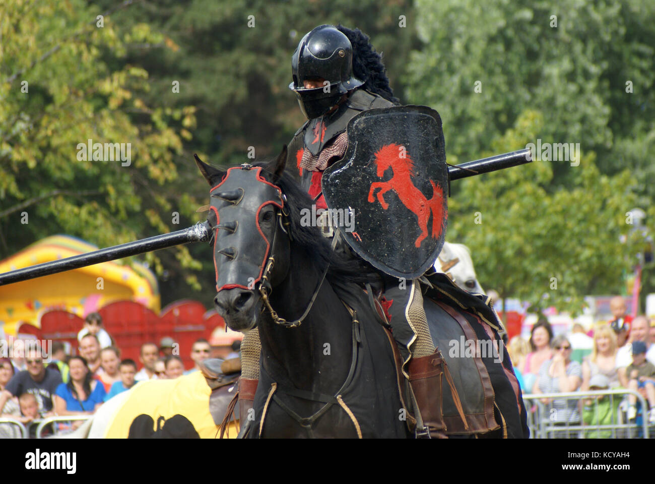 Medieval Knight On Horseback Stock Photo - Alamy