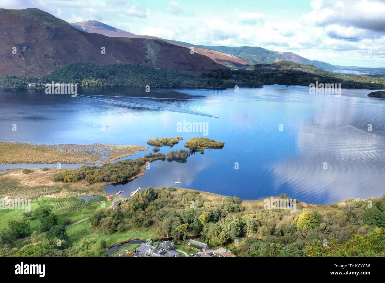 An autumn of Derwentwater in the Lake District National Park in Allerdale, Cumbria. Stock Photo