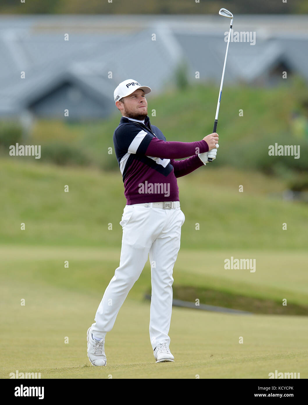 England's Tyrrell Hatton during day four of the Alfred Dunhill Links Championship atSt Andrews Old Course, Fife. Stock Photo