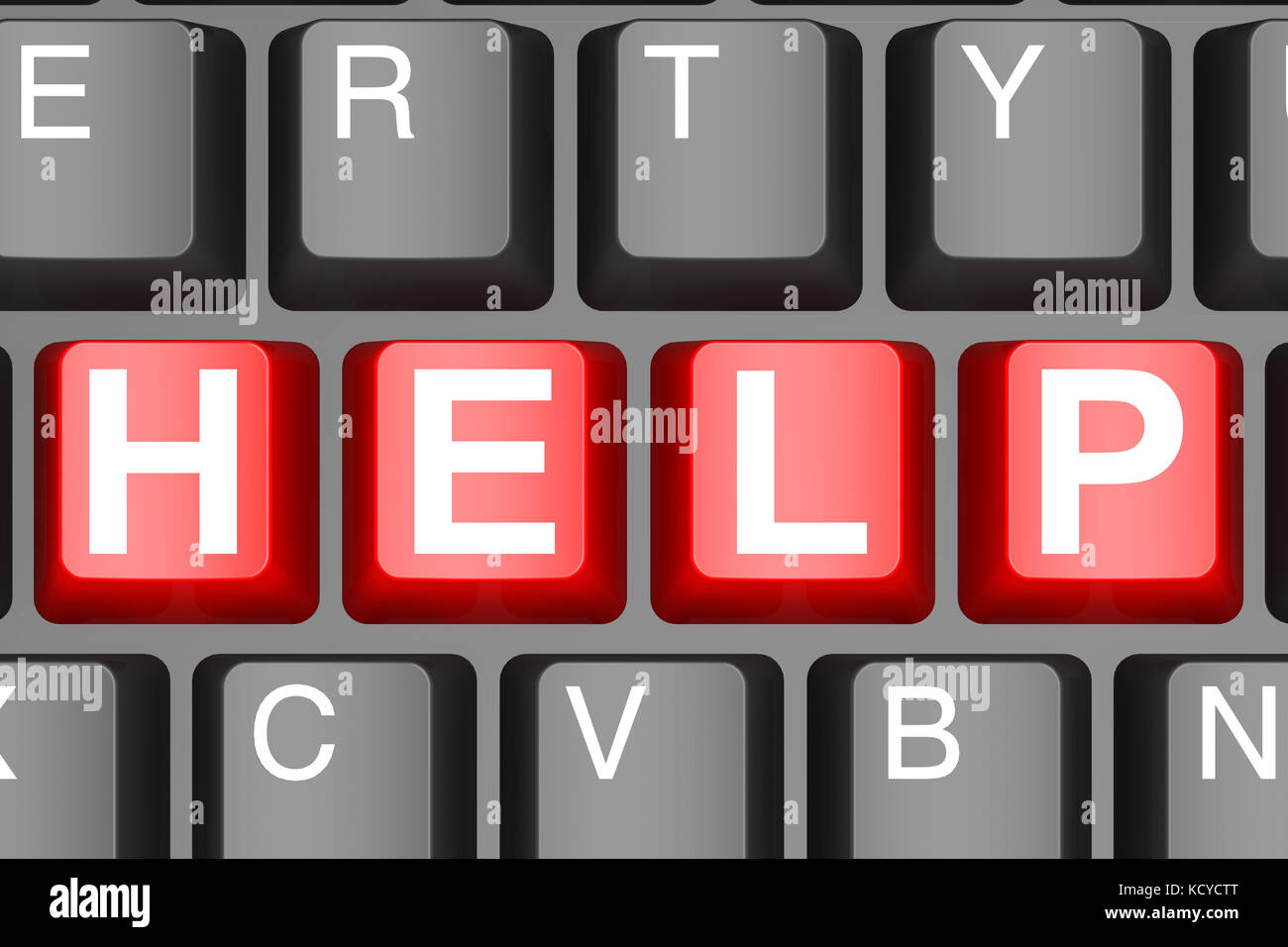Help button on modern computer keyboard image with hi-res rendered ...