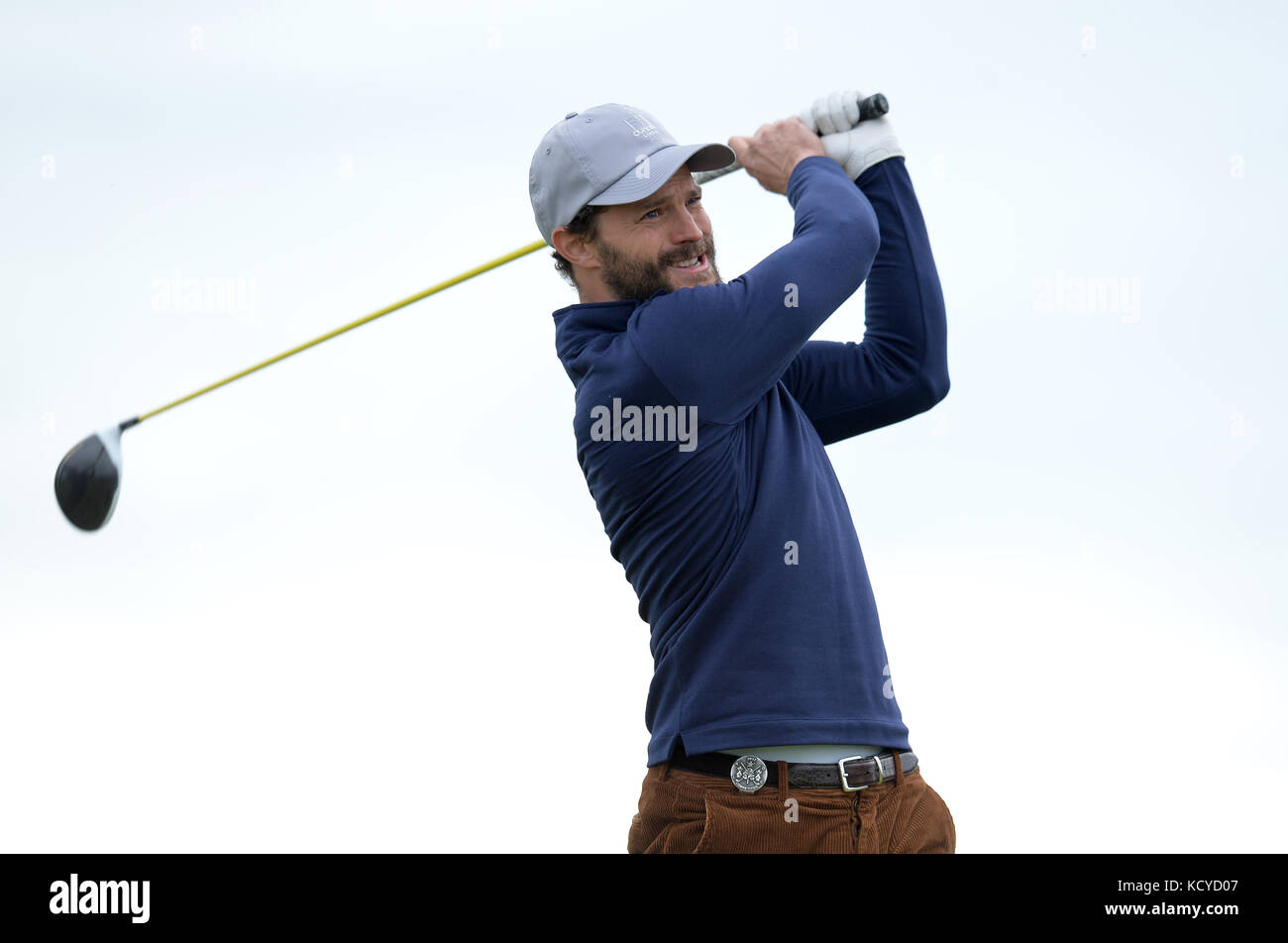Actor Jamie Dornan during day four of the Alfred Dunhill Links Championship atSt Andrews Old Course, Fife. Stock Photo