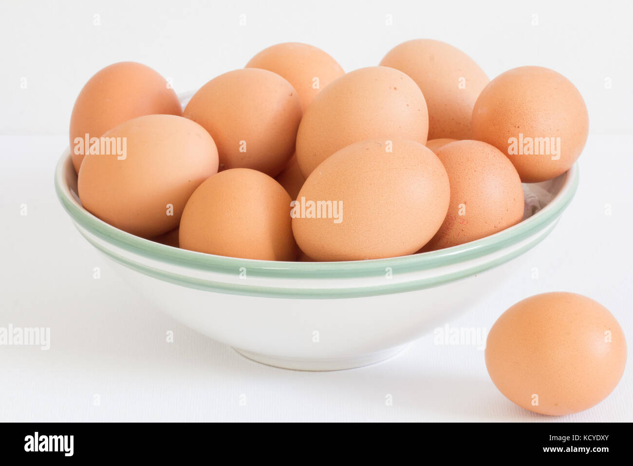 raw chicken eggs closeup Stock Photo