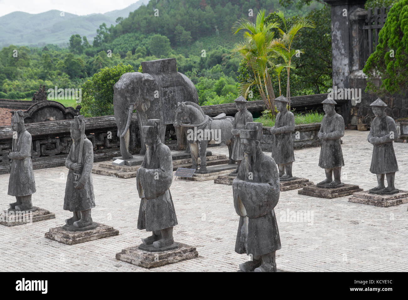 statues in Khai Dinh tomb in Hue Vietnam Stock Photo