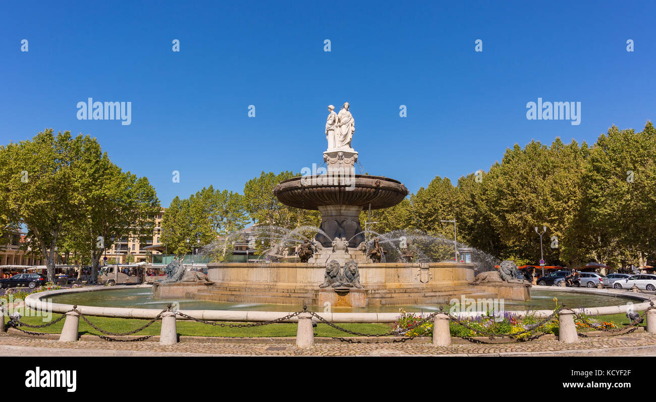 AIX-EN-PROVENCE, FRANCE - Fontaine de La Rotonde, a historic fountain ...