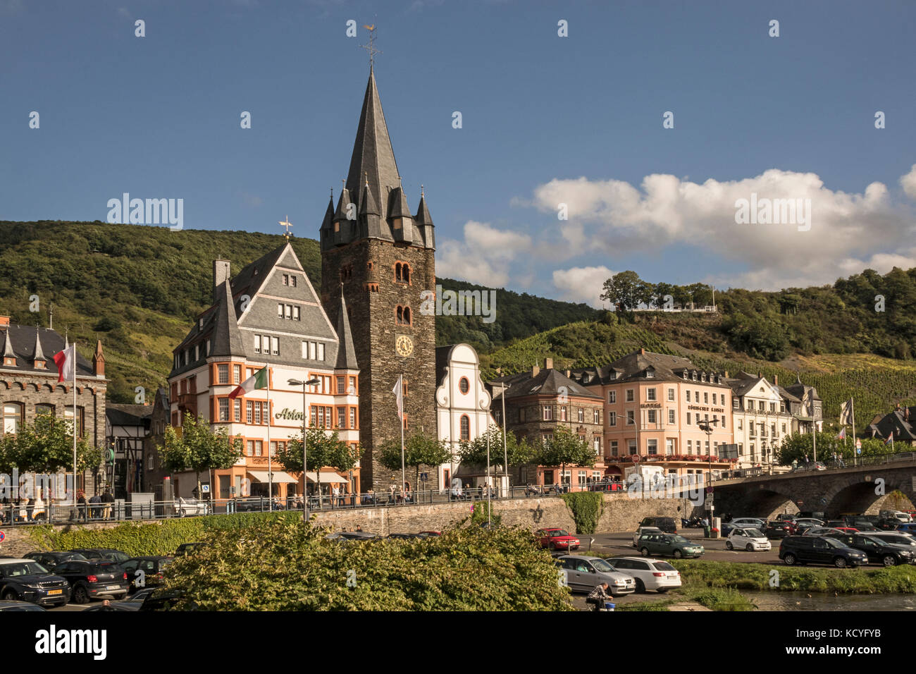 The town of Bernkastel-Kues, in the Mosel Valley, Germany Stock Photo