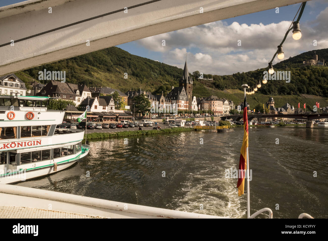 The town of Bernkastel-Kues, in the Mosel Valley, Germany Photographed from a River Cruiser Stock Photo
