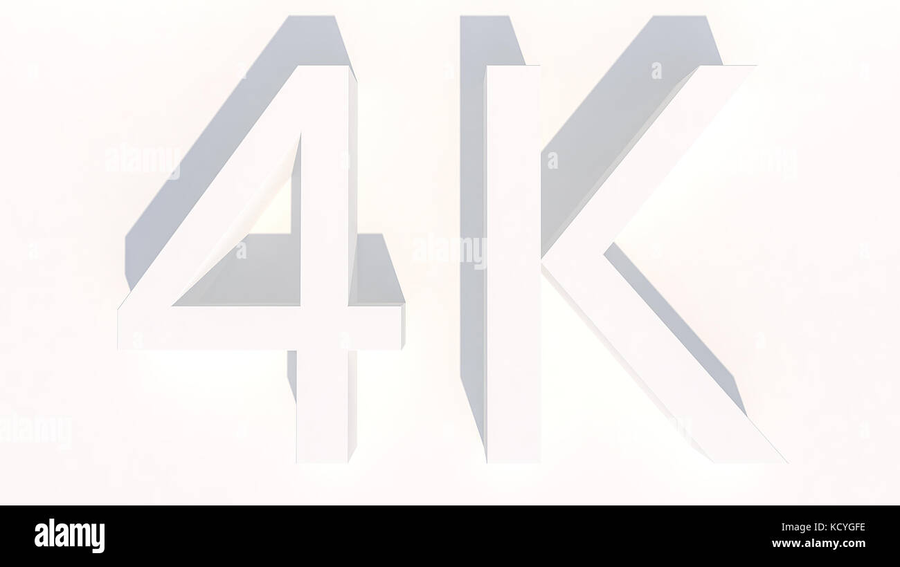 3d 4k rendering letters in white color Stock Photo