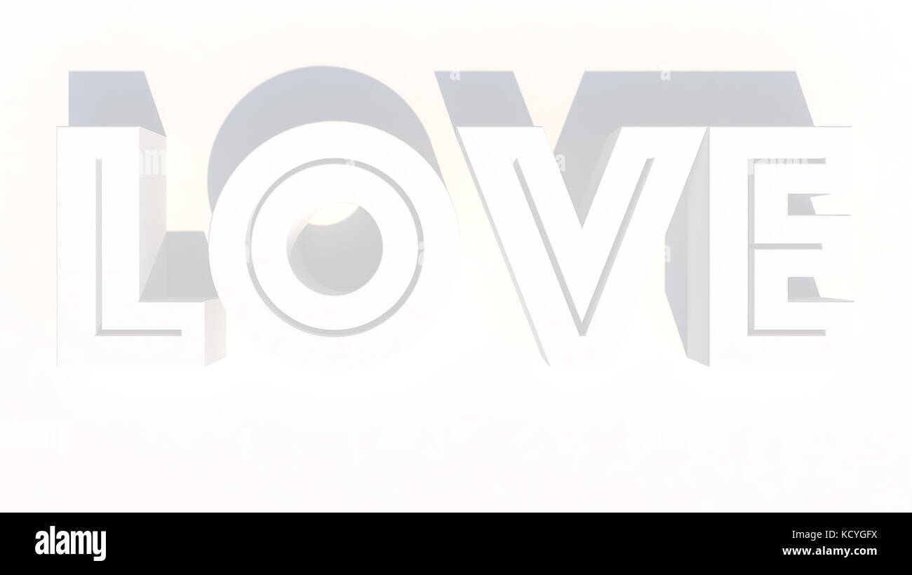 3d rendering letters in white color Stock Photo