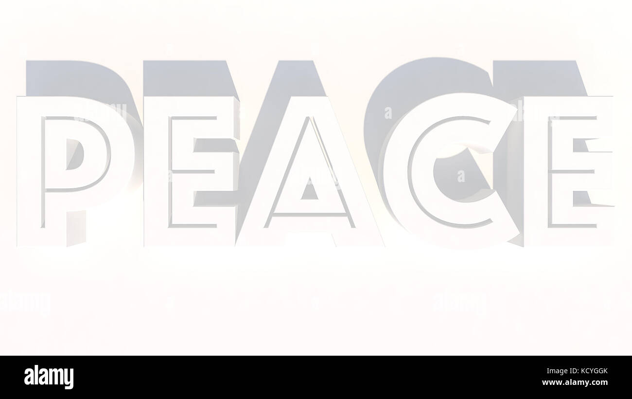3d rendering letters in white color Stock Photo