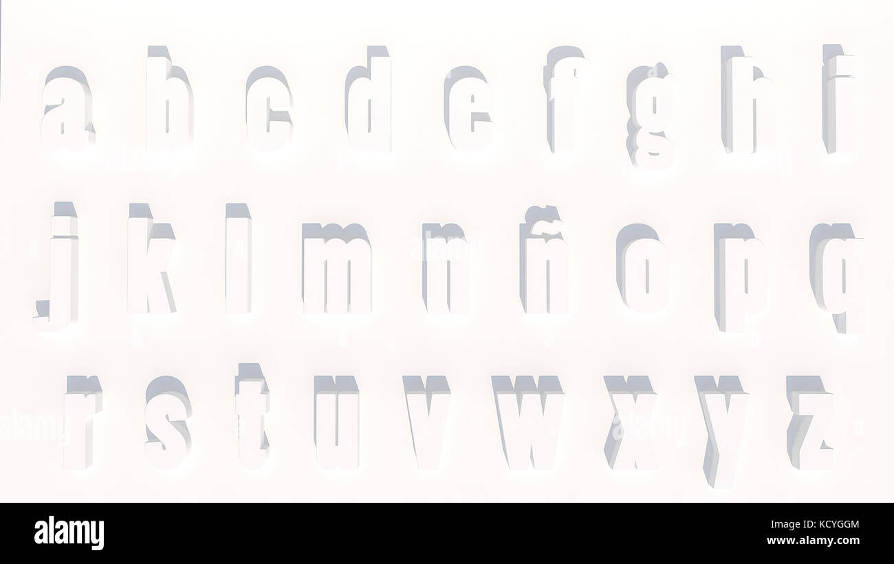 3d rendering letters in white color Stock Photo