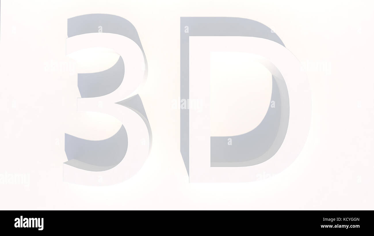 3d rendering letters in white color Stock Photo