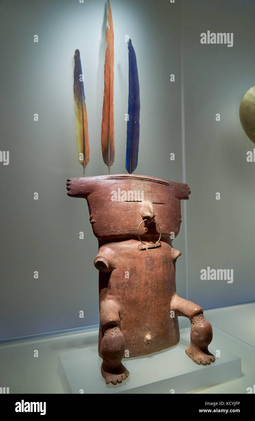 terracotta figure in Gold Museum or Museo del Oro, Bogota, Colombia, South America Stock Photo