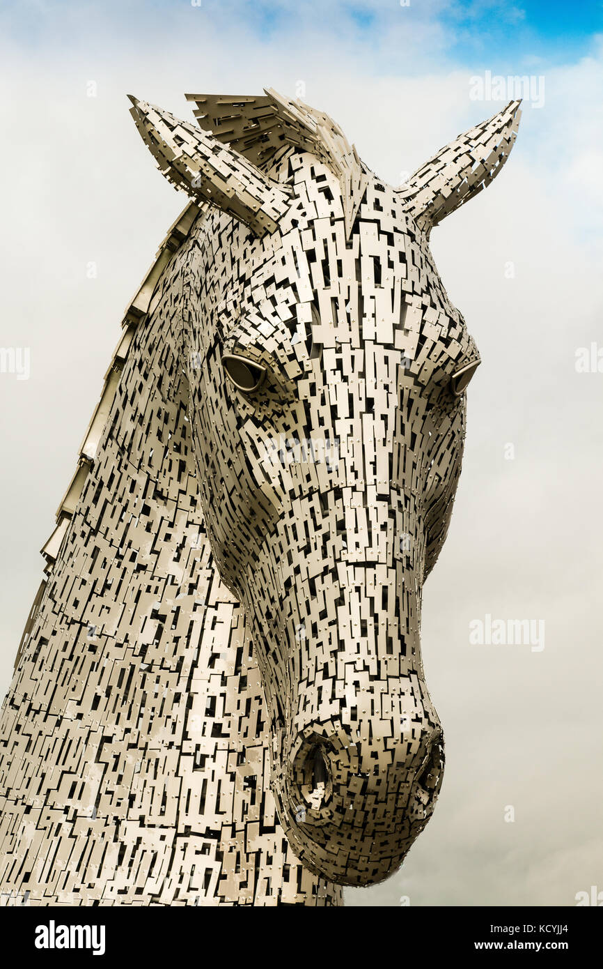 The Kelpies,mythical horse head sculptures, Heiix Park,Forth and Clyde