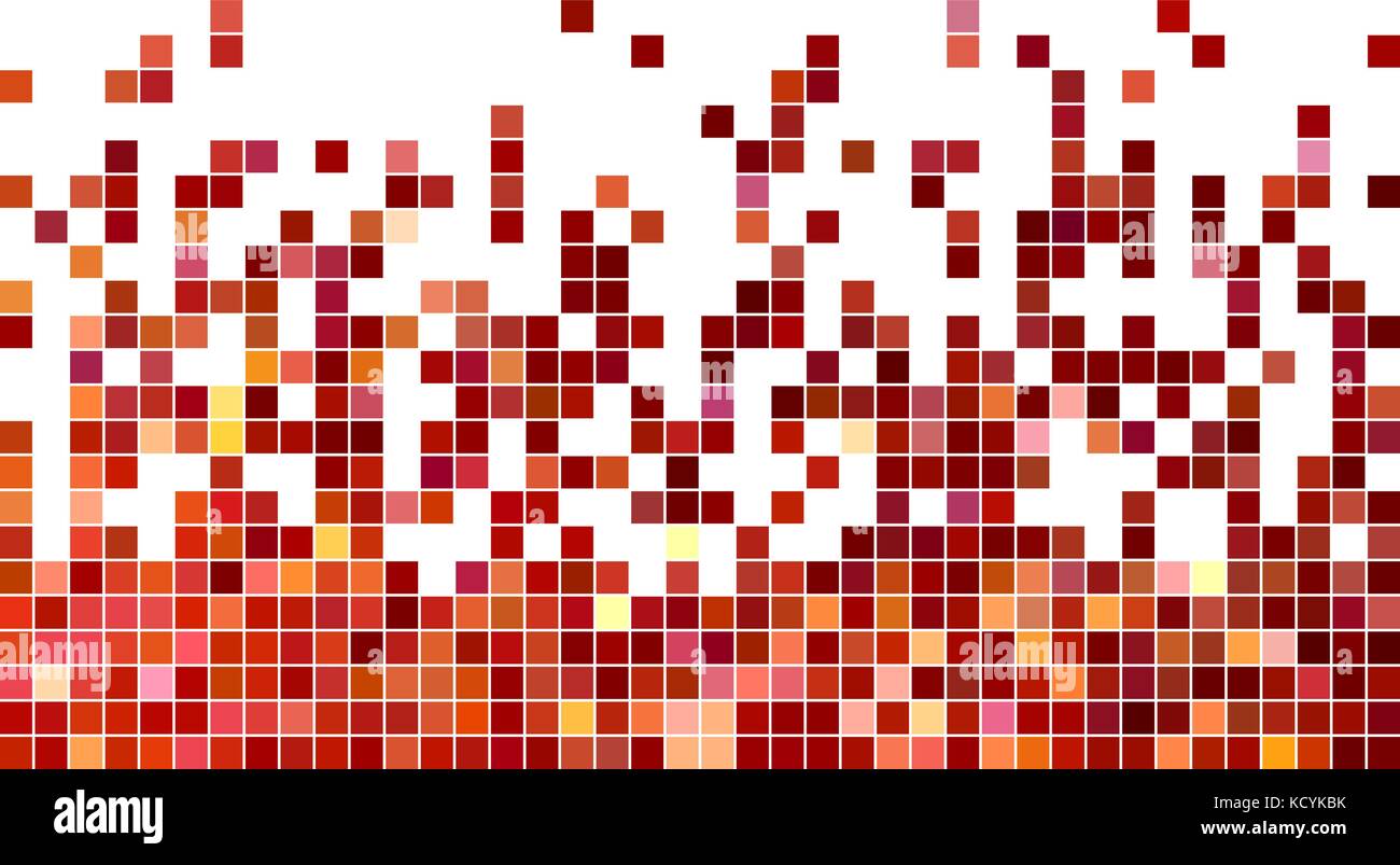 abstract vector square pixel mosaic background - red Stock Vector Image ...