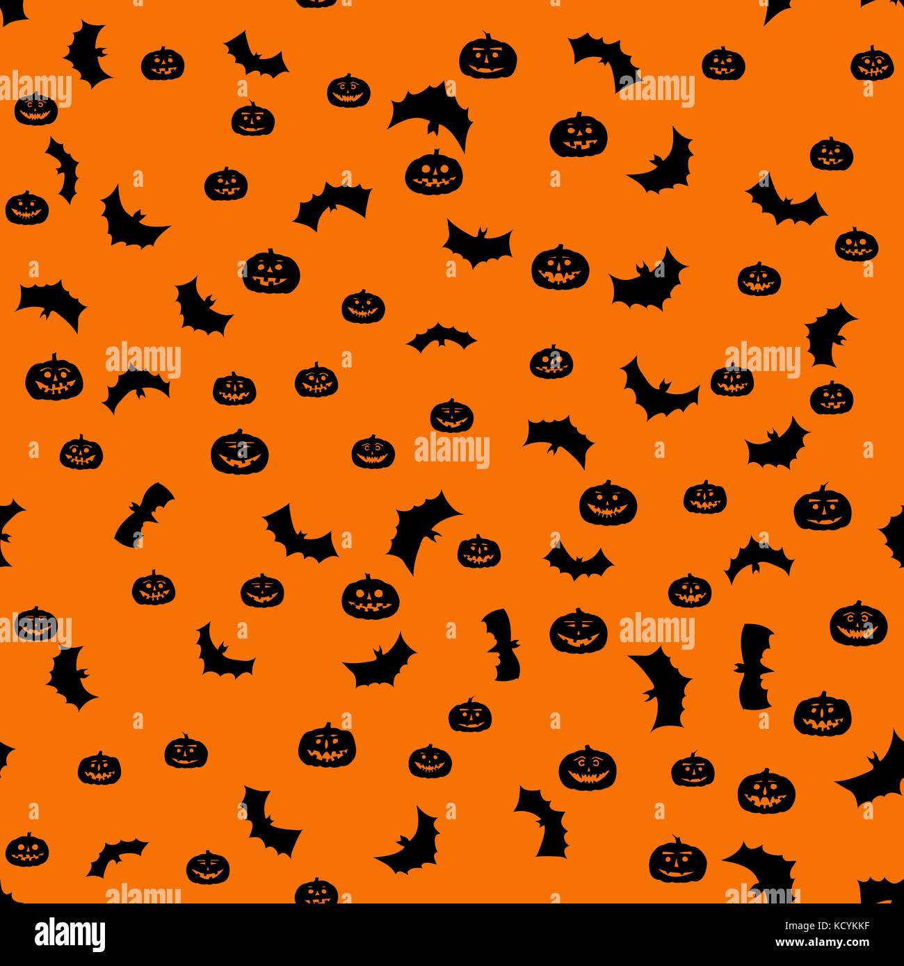vector halloween seamless pattern - black and orange Stock Vector Image ...