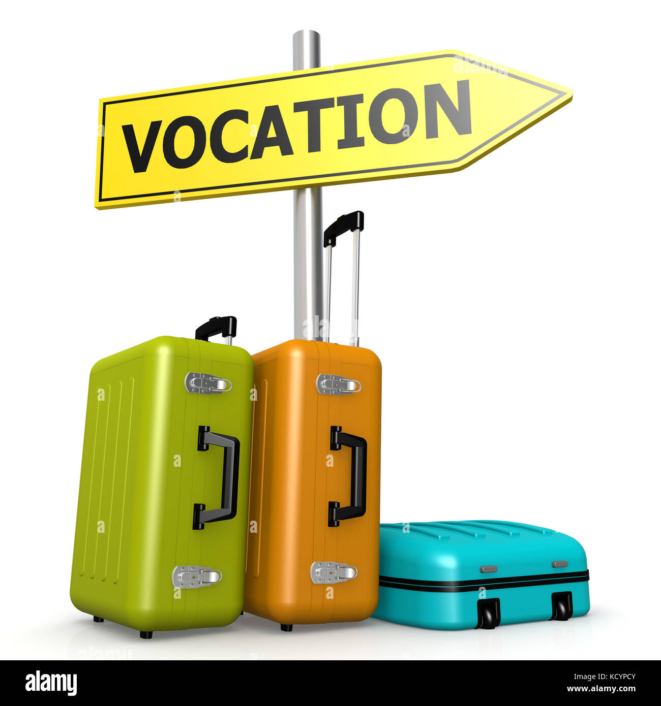 Vocation road sign with luggages image with hi-res rendered artwork ...