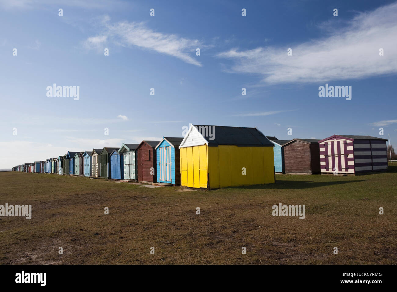 Beach Huts at Dovercourt, near Harwich, Essex, England Stock Photo Alamy